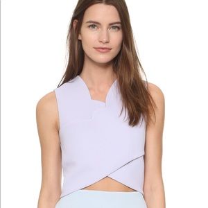 Carven lilac scalloped crop top
